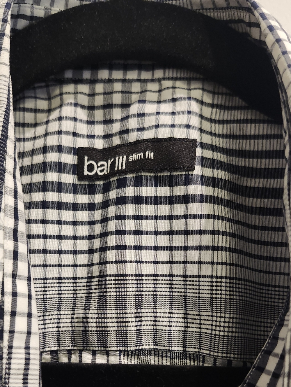 Bar III Black & White Plaid Button-Down Shirt - Picture 7 of 8